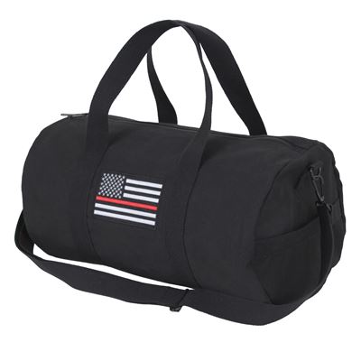 Thin Red Line Canvas Shoulder Duffle Bag