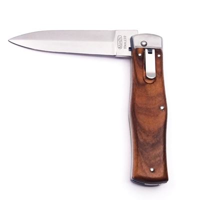 Ejector knife with wooden handle