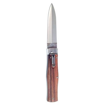 Ejector knife with wooden handle
