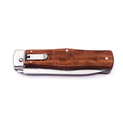 Ejector knife with wooden handle