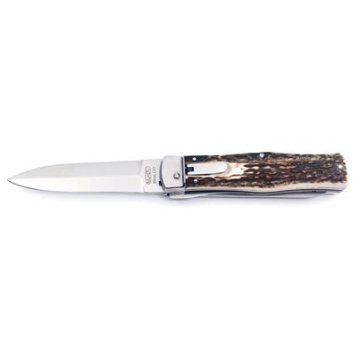 2/KP stainless steel blade ejector handle RIGHT antlers