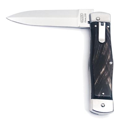 HAMMER stainless steel blade ejector handle buffalo Horn