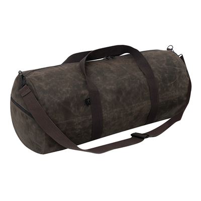 Waxed Canvas Shoulder Duffle Bag 24" BROWN ROTHCO 2417BR 2