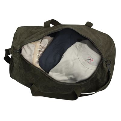 Waxed Canvas Shoulder Duffle Bag 24" GREEN ROTHCO 2417OD 4