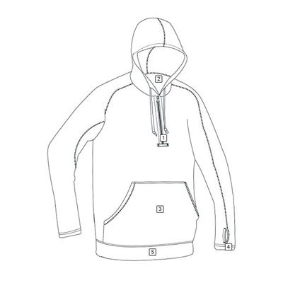 Pullover 24-7 GRID FLEECE long sleeve hoodie BLACK