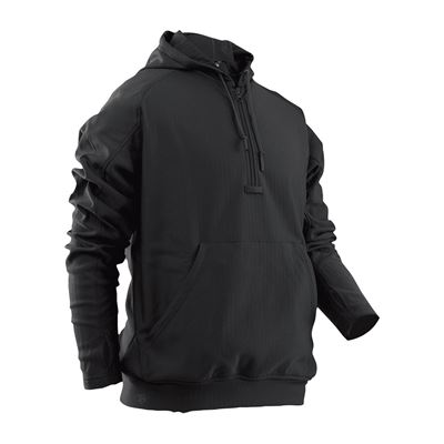 Pullover 24-7 GRID FLEECE long sleeve hoodie BLACK