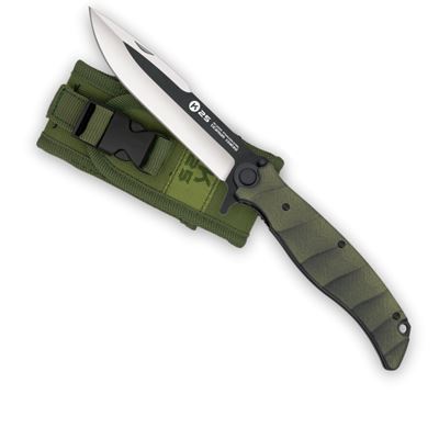 K25 G10 folding knife OLIV + sheath