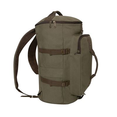 Convertible 19" Canvas Duffle/Backpack OLIVE/BROWN