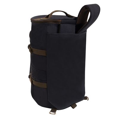 Convertible 19" Canvas Duffle/Backpack BLACK/BROWN