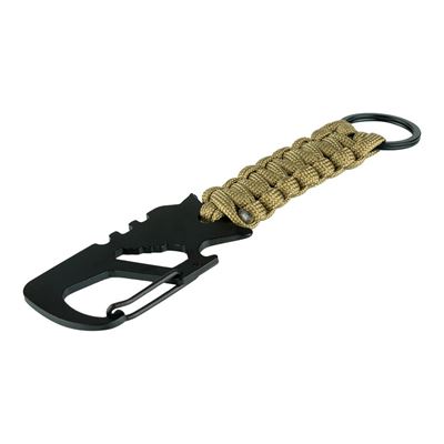 Multifunctional keychain with carabiner COYOTE