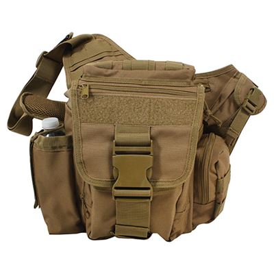 Tactical bag over his shoulder COYOTE