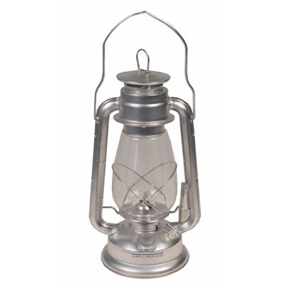 Zinc kerosene lamp 28 cm SILVER