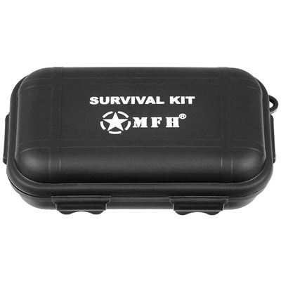 Small survival kit with accessories 13,5 x8x4 cm BLACK