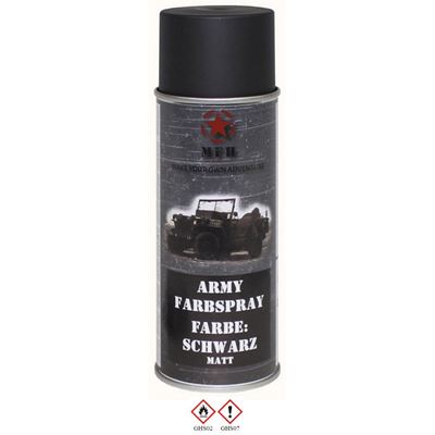 ARMY camouflage paint spray 400 ml RAL 9021 MATT BLACK