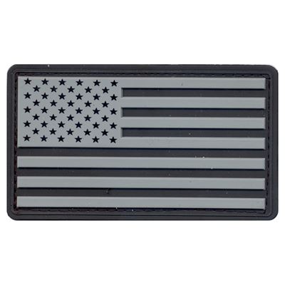 US flag velcro patch BLACK/SILVER