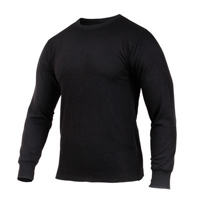 T-SHIRT Midweight Thermal Knit Top BLACK