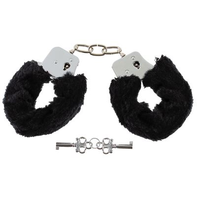 Handcuffs with plush, chain BLACK