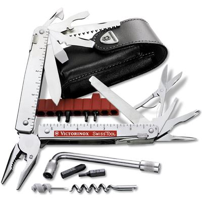 Tools multifunction SWISSTOOL PLUS silver in leather case