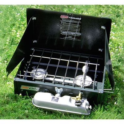 Two-burner gasoline stove type 424 in a case