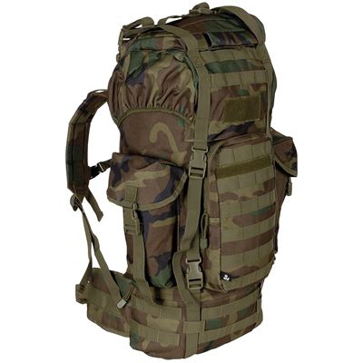 Combat backpack MOLLE 65 l padded + ALU reinforcement WOODLAND
