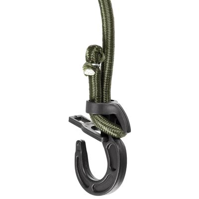 Bungee 100 cm x 8 mm plastic hooks OLIVE  CS175 3