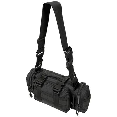 Tactical multifunctional UNI waist belt with strap BLACK