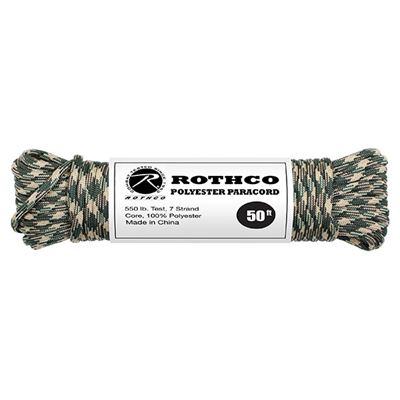 Cord Paracord polyester 550LB 15 m 4 mm WOODLAND