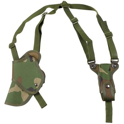 Left angled-draw holster with magazine pouch WOODLAND