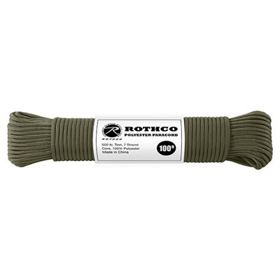 Cord Paracord polyester 550LB 30 m 4 mm OLIVE