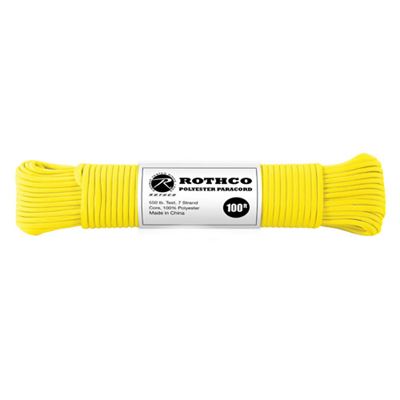 Cord Paracord polyester 550LB 30 m 4 mm reflective yellow