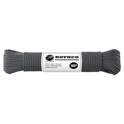 Cord Paracord polyester 550LB 30 m 4 mm GREY