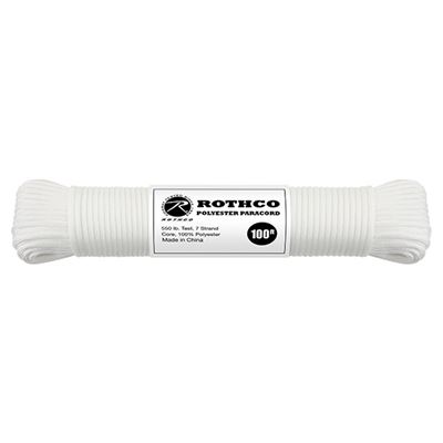 Cord Paracord polyester 550LB 30 m 4 mm WHITE