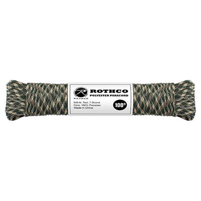 Cord Paracord polyester 550LB 30 m 4 mm WOODLAND