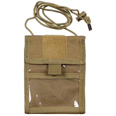 ID CASE wallet on a string COYOTE BROWN