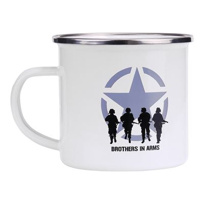 Enamel mug BROTHERS IN ARMS 300 ml WHITE
