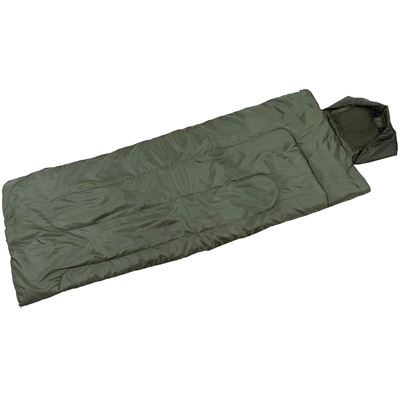 Lightweight PILOT 2-layer sleeping bag with full opening blanket OLIV