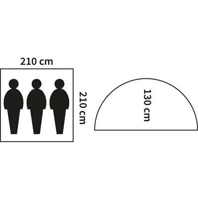 MONODOM tent for 3 persons 210x210x130 cm OLIVE