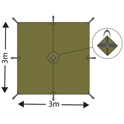 Tarpaulin "TARP EXTREM" waterproof rip-stop 3 x 3 m M05 tarn