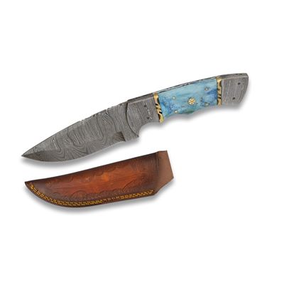 Knife BLUE BONE Damascus
