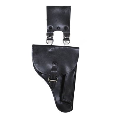 ITALIAN Pistol Holster LEATHER BLACK