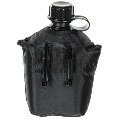 US field bottle with nylon pouch 1 ltr BLACK
