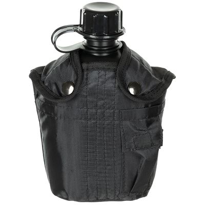 US field bottle with nylon pouch 1 ltr BLACK