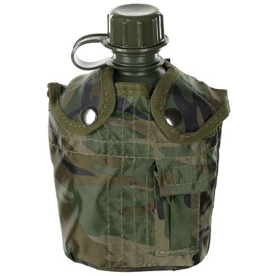 US field bottle with nylon pouch 1 ltr WOODLAND