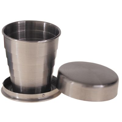 Folding cup to drink 4 cl silver