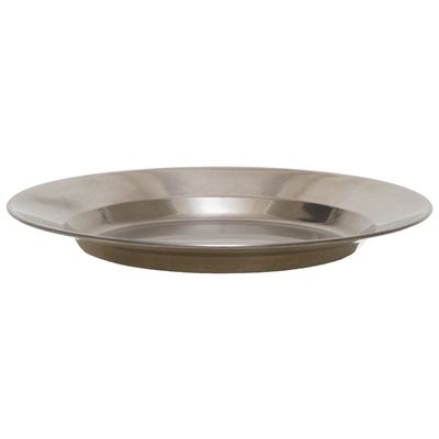 Plate deep 22 cm diameter stainless steel SILVER