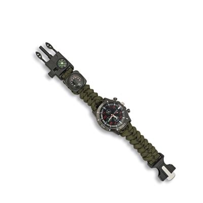 Paracord survival watch GREEN