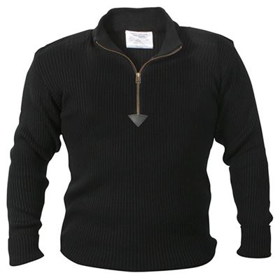 ACRYLIC COMMANDO sweater quarter zip BLACK