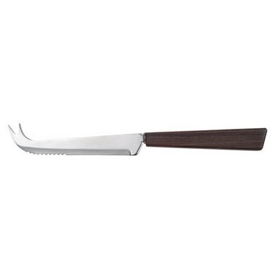 Stainless steel cheese knife wood handle BROWN