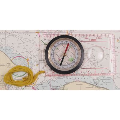 Compass with magnifier and ruler + Lanyard