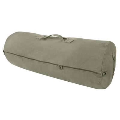 Canvas Duffle Bag with Side Zipper OLIVE size  GIANT ROTHCO 3490 3